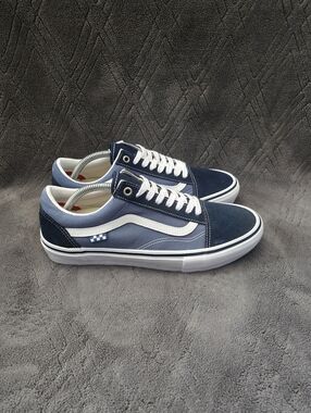 Vans Skate Old Skool Navy White Shoes Mens Sz 9.5 Casual Sneakers Skateboarding.